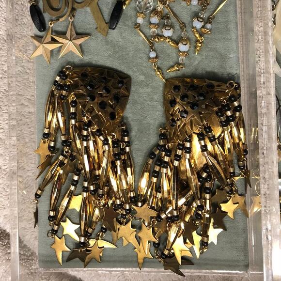 17 Pair Lot  Bundle Vintage Rhinestone Dangle Designer Earrings Custom Designed - Picture 7 of 13